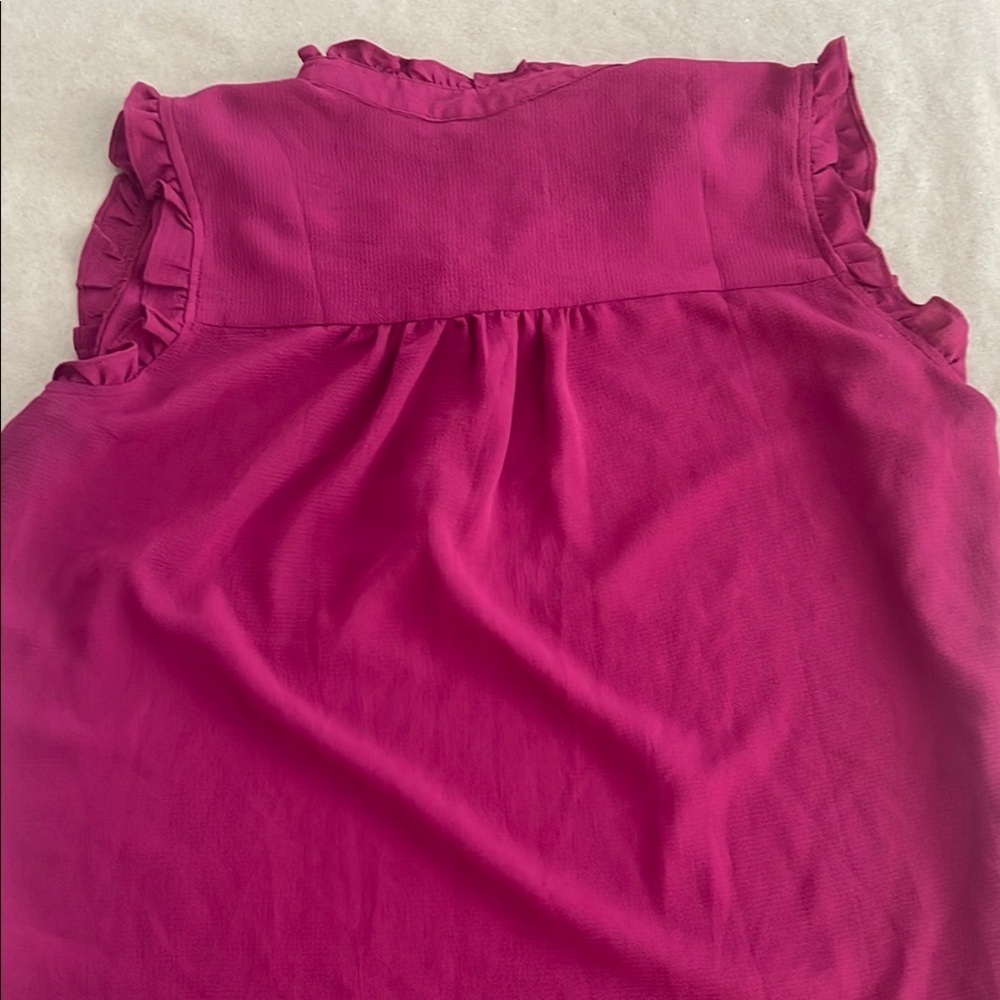 Ricki's Pink Ruffled Polo Blouse - Picture 3 of 4